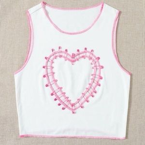 Pink heart punk tee💓